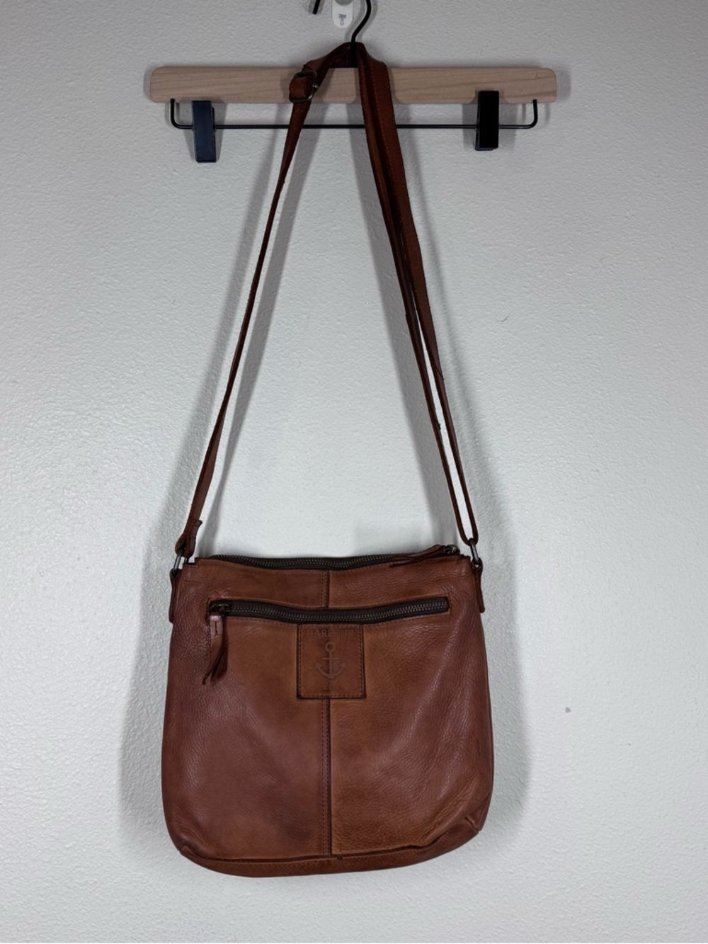 Harbour 2nd Leather Crossbody Shoulder Bag Purse Brown Leather Flap Nautical